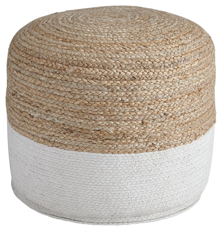 Sweed Valley - Pouf - Round - Natural / White