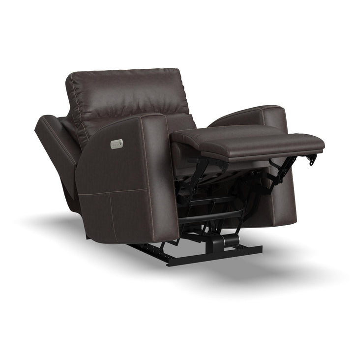 Score Leather Power Recliner with Power Headrest &amp; Lumbar