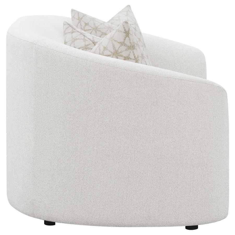 Rainn - 2 Piece Boucle Upholstered Sloped Arm Sofa Set - Latte