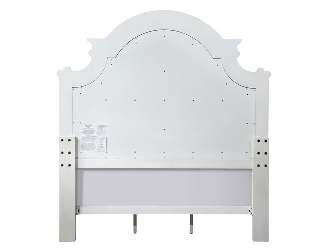 Florian - Queen Bed - Beige Synthetic Leather & Antique White