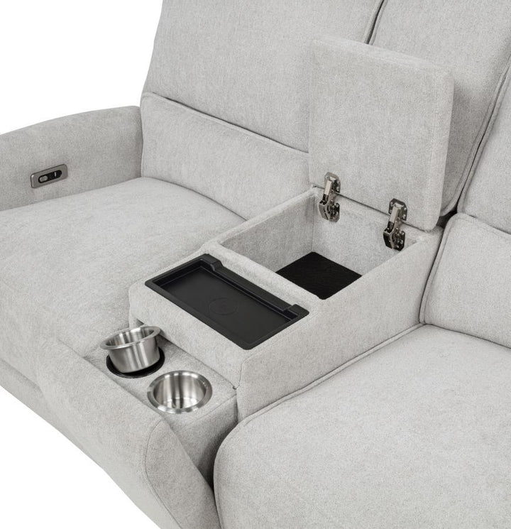 Sylmar - 3 Piece Chenille Power Reclining Sofa Set - Dove Gray