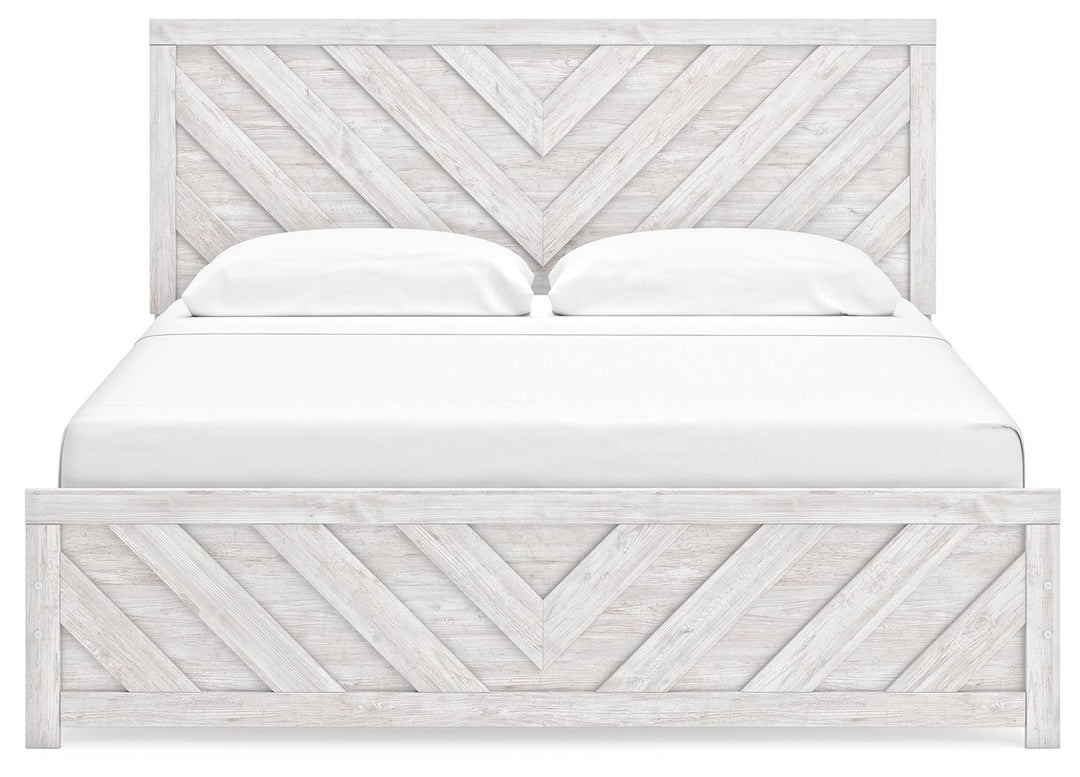 Cayboni - King Panel Bed - Whitewash by Ashley Furniture product image