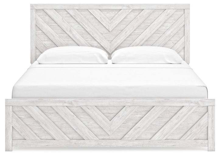Cayboni - King Panel Bed - Whitewash by Ashley Furniture product image