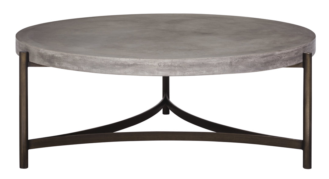 Modus Furniture A89421 Lyon Round Natural Concrete And Metal Coffee Table