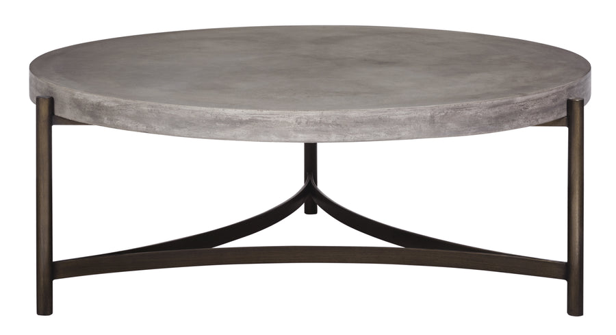 Modus Furniture A89421 Lyon Round Natural Concrete And Metal Coffee Table