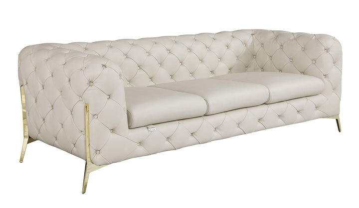 DivanItalia 970 Italian Leather Beige Sofa Set