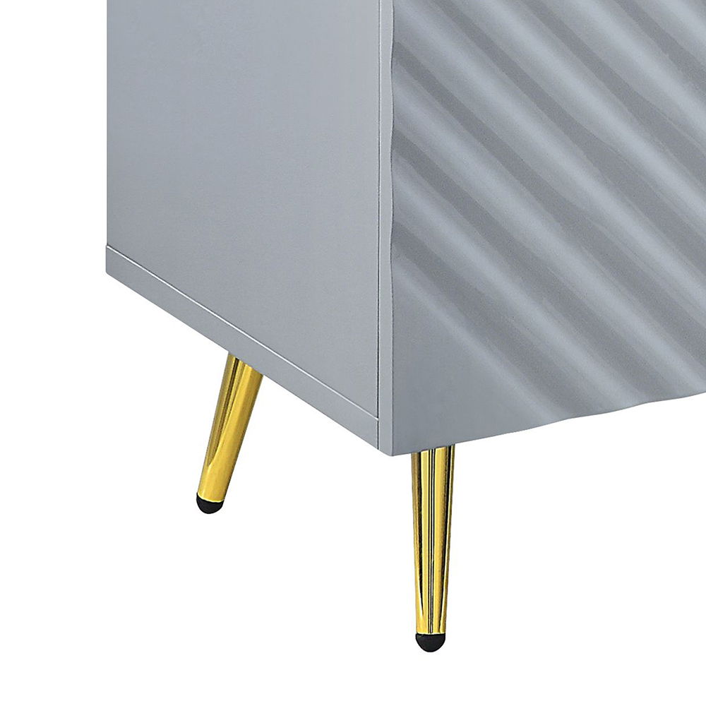 Gaines - Accent Cabinet - Gray High Gloss