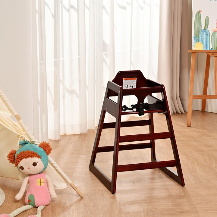 Wooden Double Solid Wood Feeding, Eat &amp; Grow Portable High, Easy to Clean Baby Booster Chair in Mahogany Finish