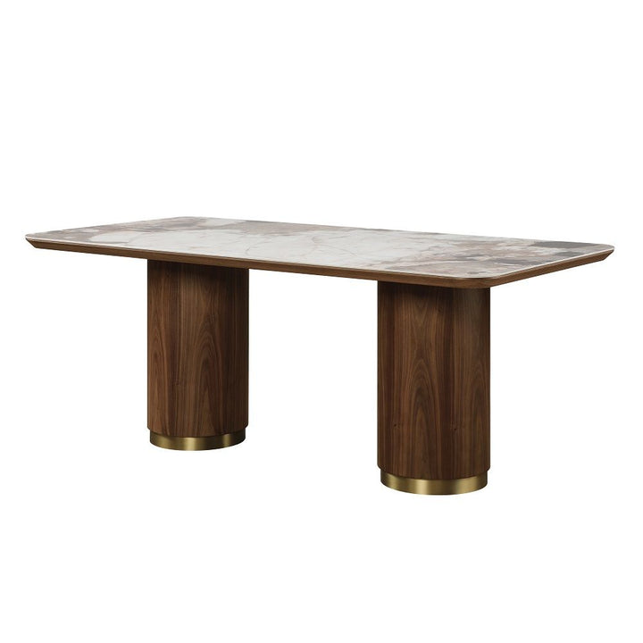 Willene - Dining Table With Ceramic Top - Ceramic Top & Walnut