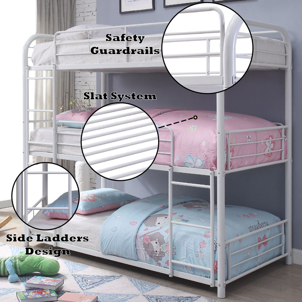 Cairo - Triple Full Bunk Bed - White