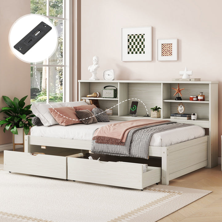 twin-size-bed-frame-with-side-bookshelves-two-drawers-and-built-in-usb-port-creamy-white-color