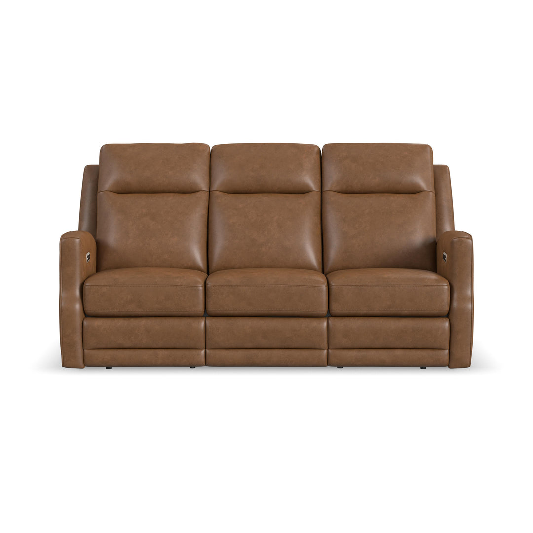Flexsteel 1585-62PH-68572 Maxwell  Power Reclining Sofa With Power Headrests And Lumbar  Cedar