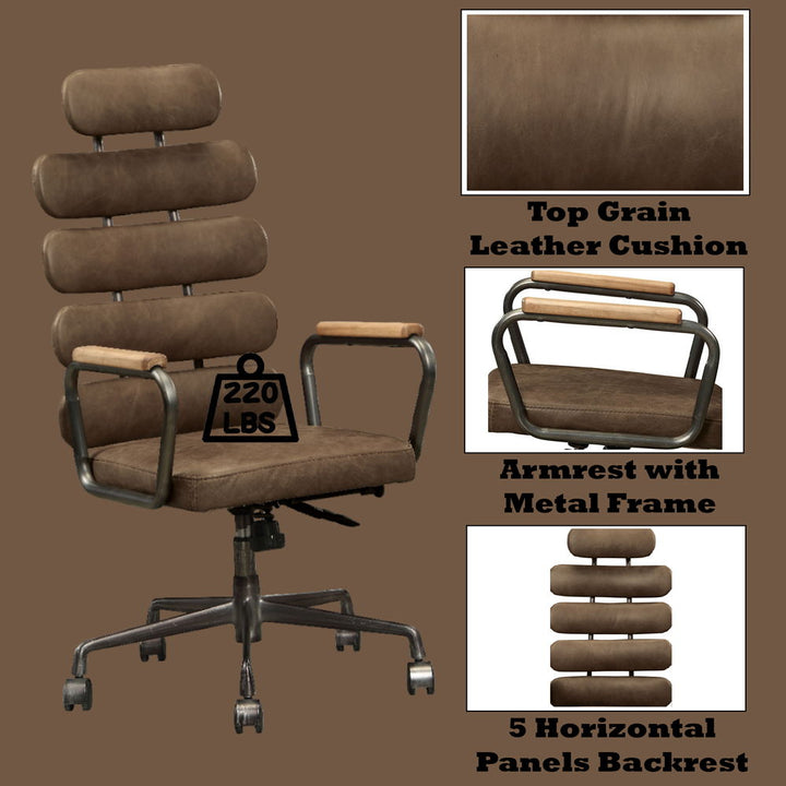 Calan - Office Chair - Retro Brown Top Grain Leather