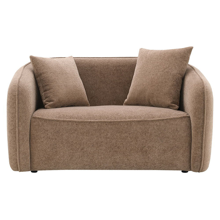 Keith - Loveseat With 2 Pillows - Brown Chenille