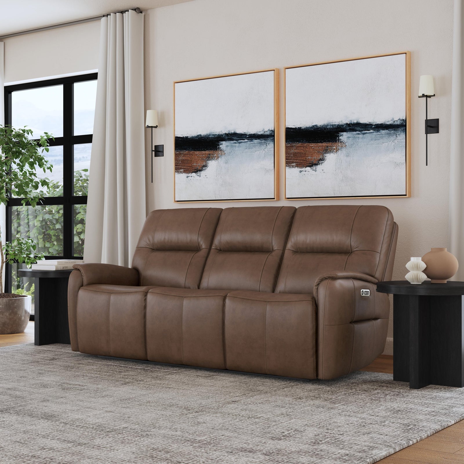 Wilson Power Reclining Sofa With Power Headrests Café