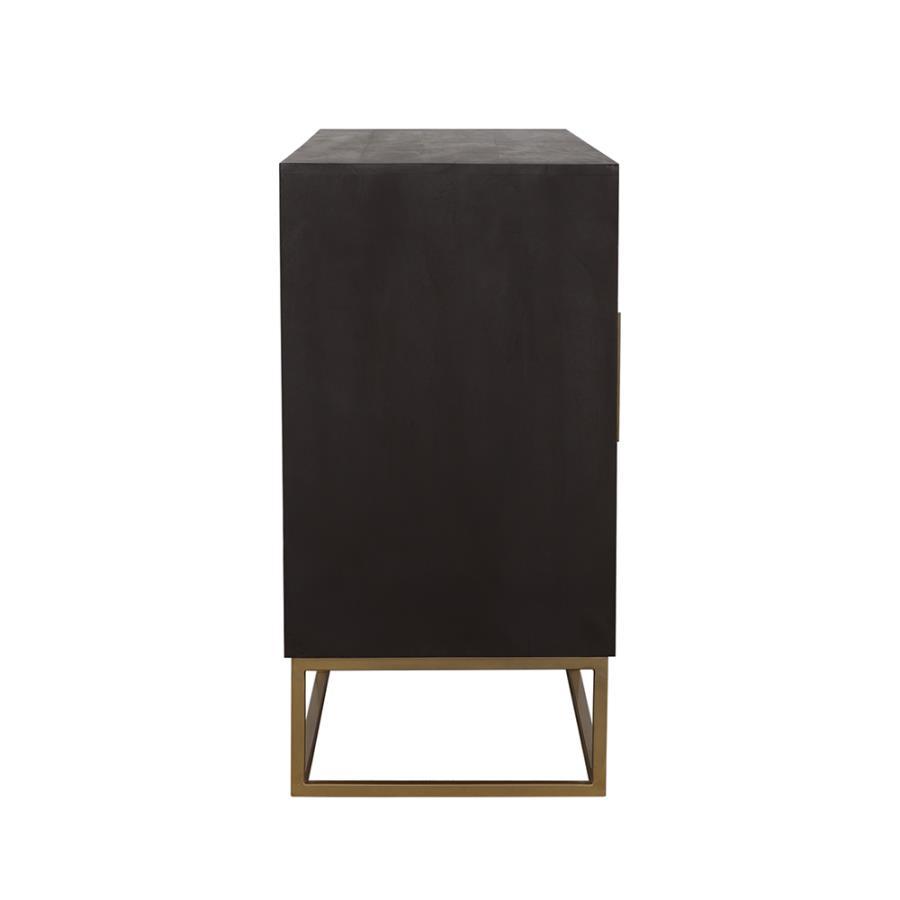 Zara - 2-Door Wood Accent Storage Cabinet - Black Walnut