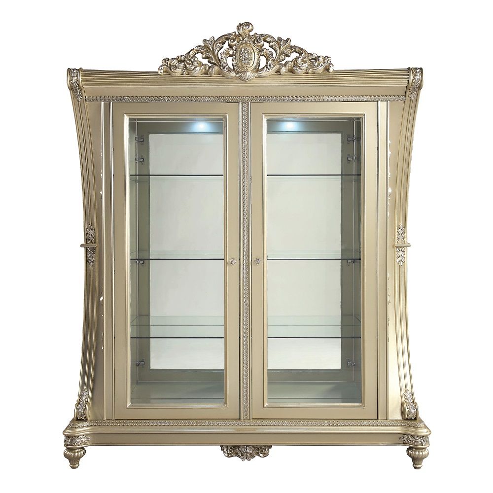 ACME Furniture Vatican Curio Champagne Silver