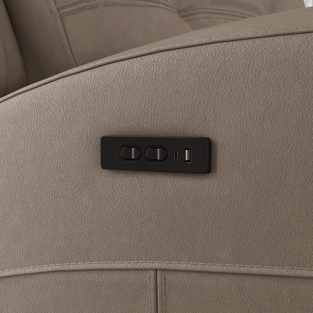 Iris Power Reclining Sofa With Power Headrests Khaki