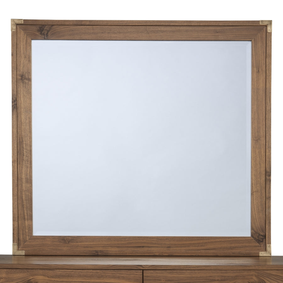 Modus Furniture Adler Beveled Glass Mirror in Natural Walnut