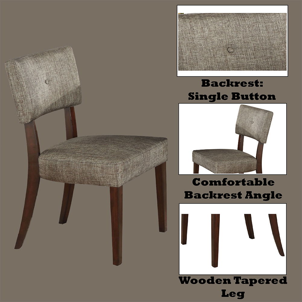 Drake - Side Chair Set of 2) - Gray Fabric & Espresso