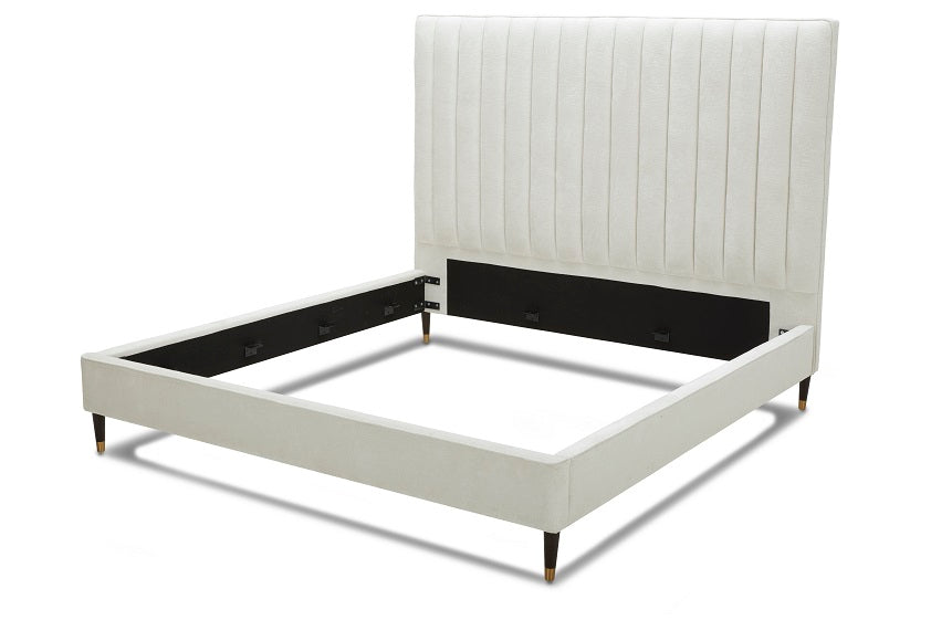 Hemlock - Contemporary White Fabric EK Bed