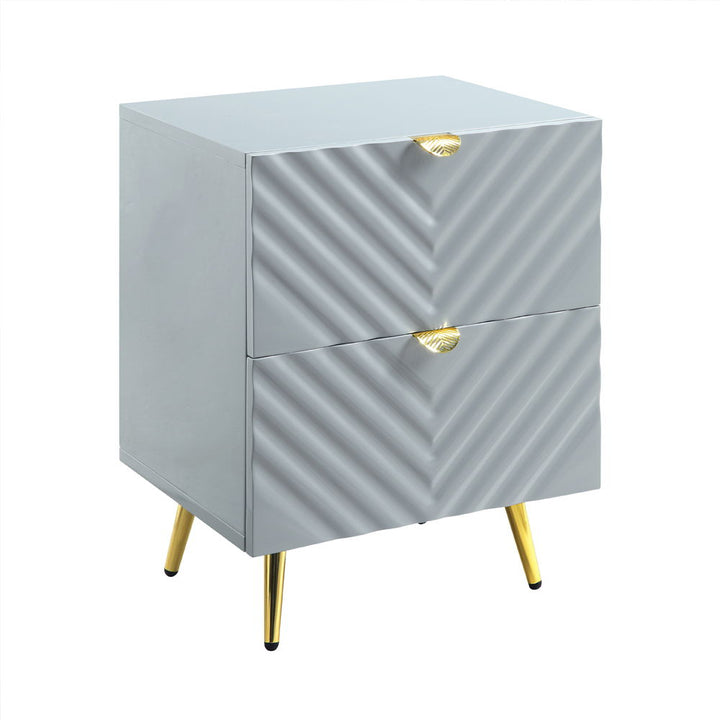 Gaines - Nightstand - Gray High Gloss