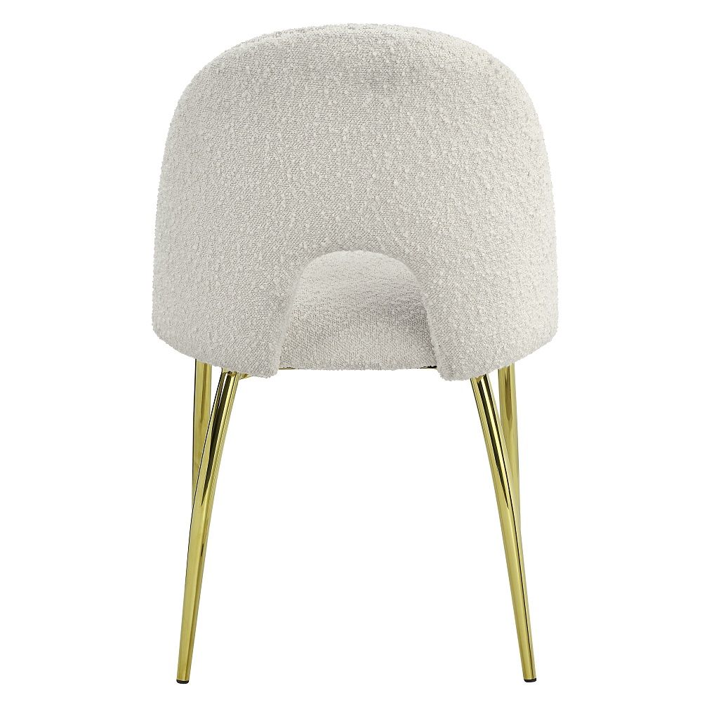 Fadri - Side Chair Set of 2) - Teddy Sherpa & Mirrored Gold