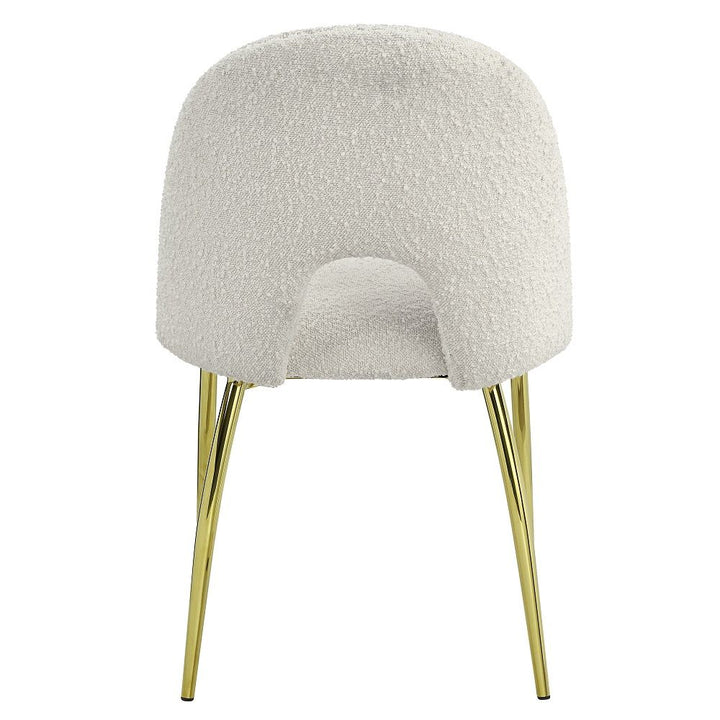 Fadri - Side Chair Set of 2) - Teddy Sherpa & Mirrored Gold