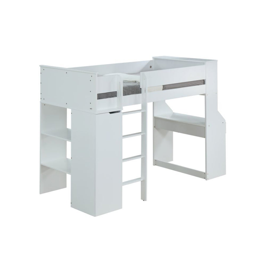 ACME Furniture Ragna Twin Loft Bed With Desk & Wardrobe White
