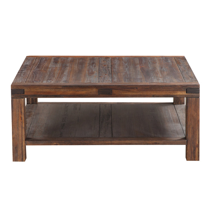 Modus Furniture 3F4121 Meadow Solid Wood Square Coffee Table In Brick Brown
