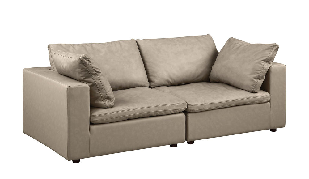 DivanItalia 1100 2-Piece Sofa Set – Top-Grain Italian Leather - Beige