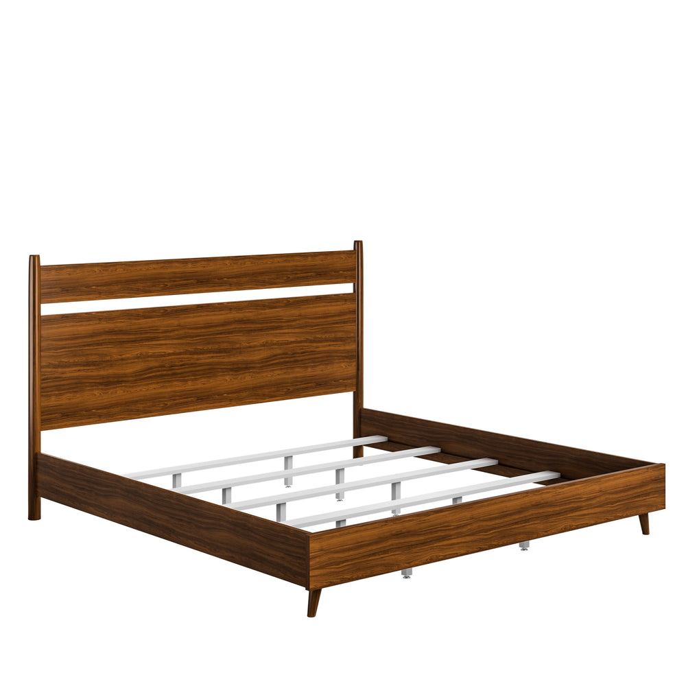 Ludwig King Panel Bed Dark Brown