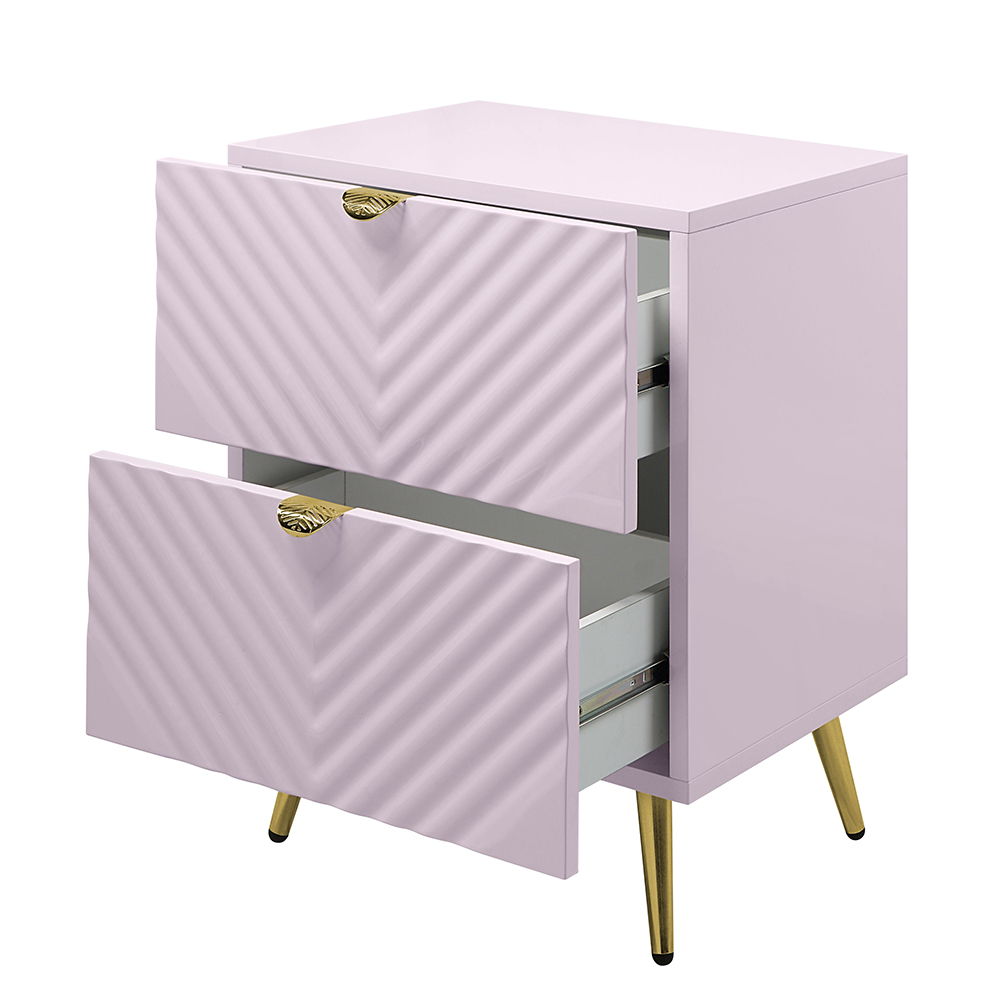Gaines - Nightstand - Pink High Gloss