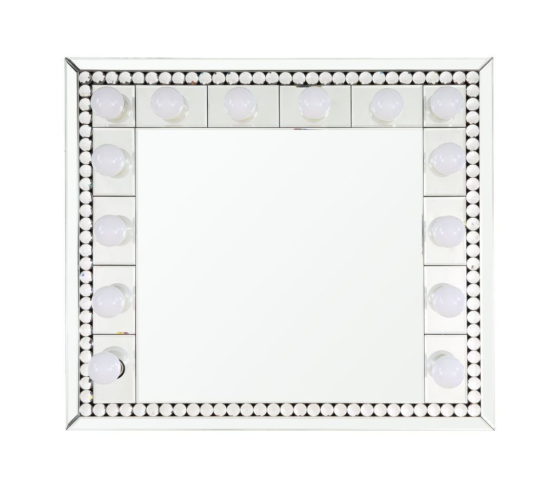 Farai - 28" Accent Mirror - Mirrored & Faux Crystal Diamonds