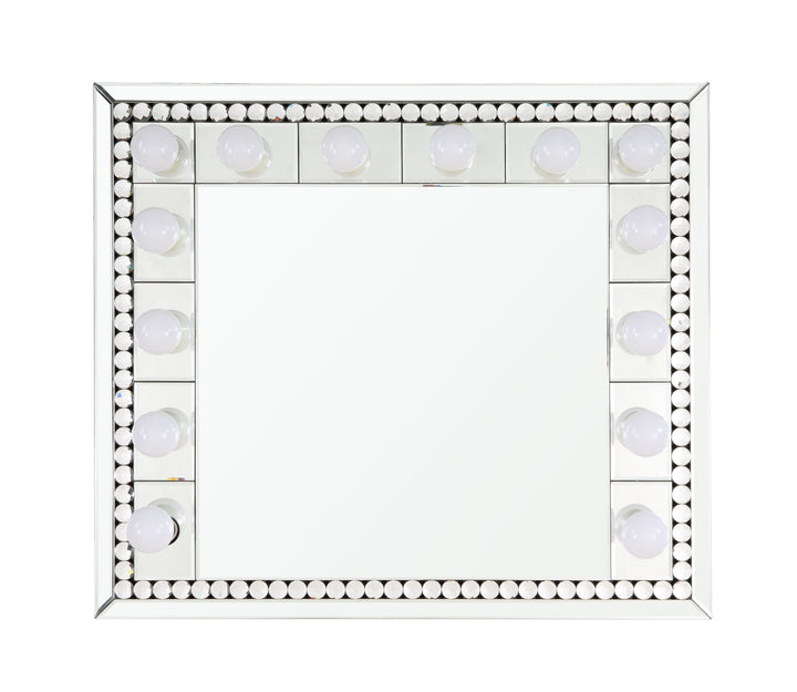 Farai - 28" Accent Mirror - Mirrored & Faux Crystal Diamonds