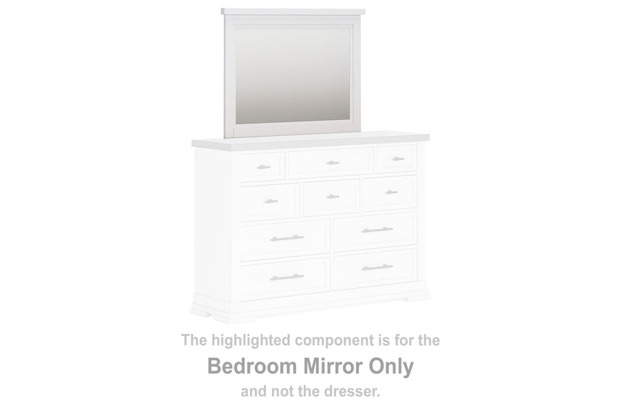 Ashbryn - Bedroom Mirror - White / Natural