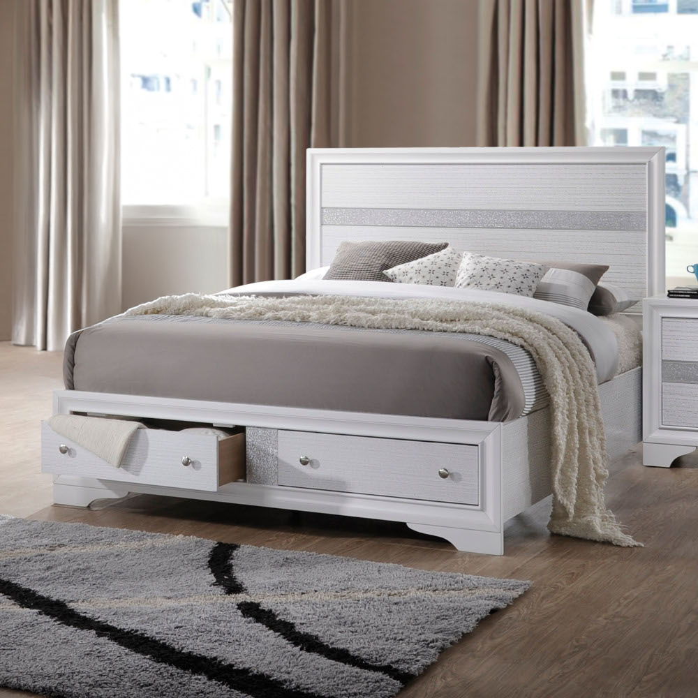ACME Furniture Naima Eastern King Bed With Storage White
