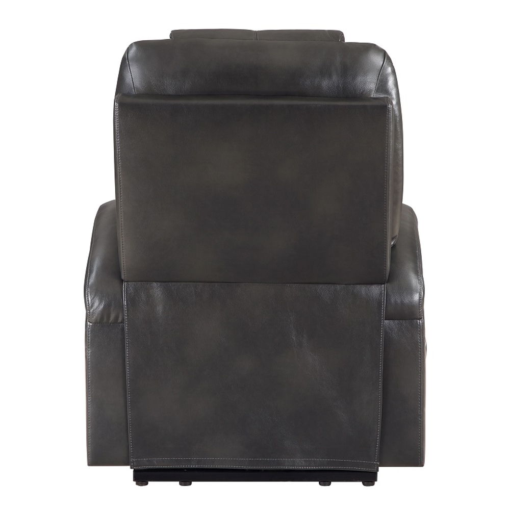 Evander - Recliner With Power Lift & Massage - Gunmetal Leather Aire