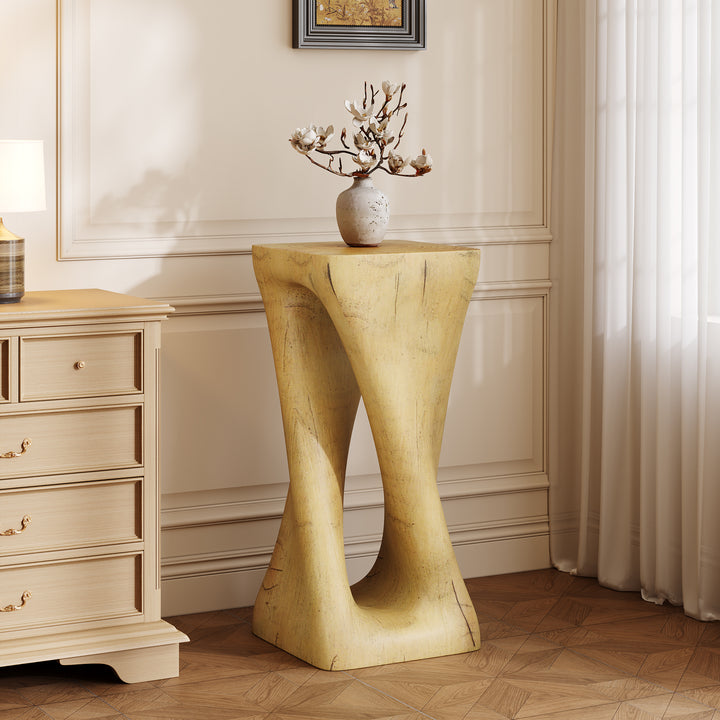 Twist Concrete Outdoor Side Table – Natural