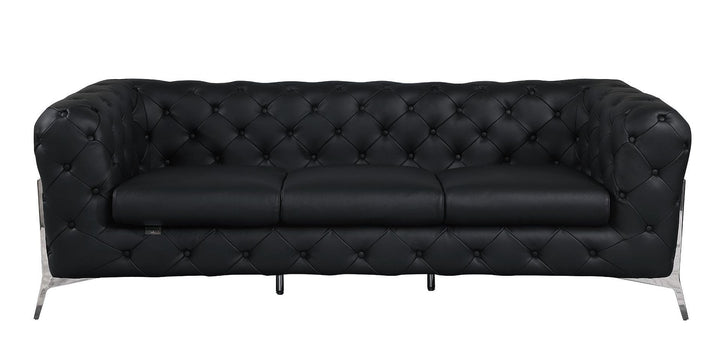 DivanItalia 970 2-Piece Sofa Set in Top-Grain Italian Leather - Black