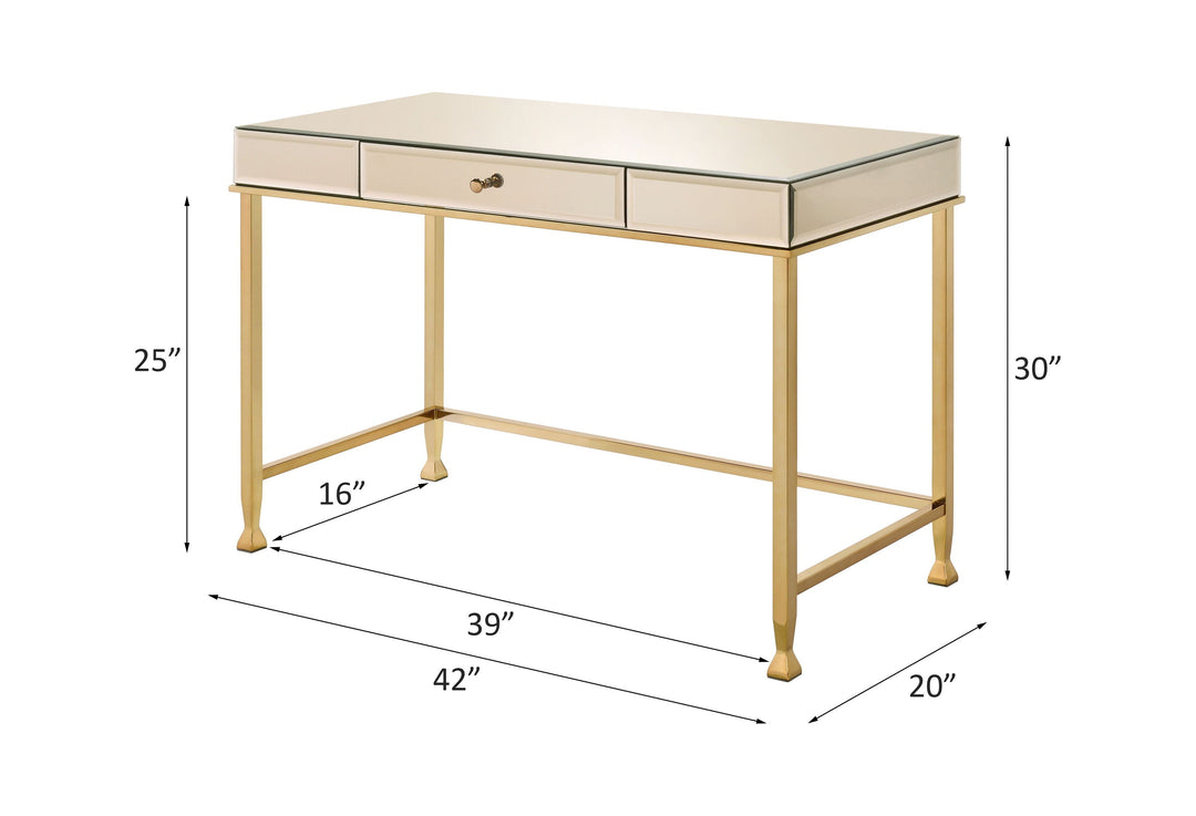 Canine - Writing Desk - Smoky Mirrored And Champagne