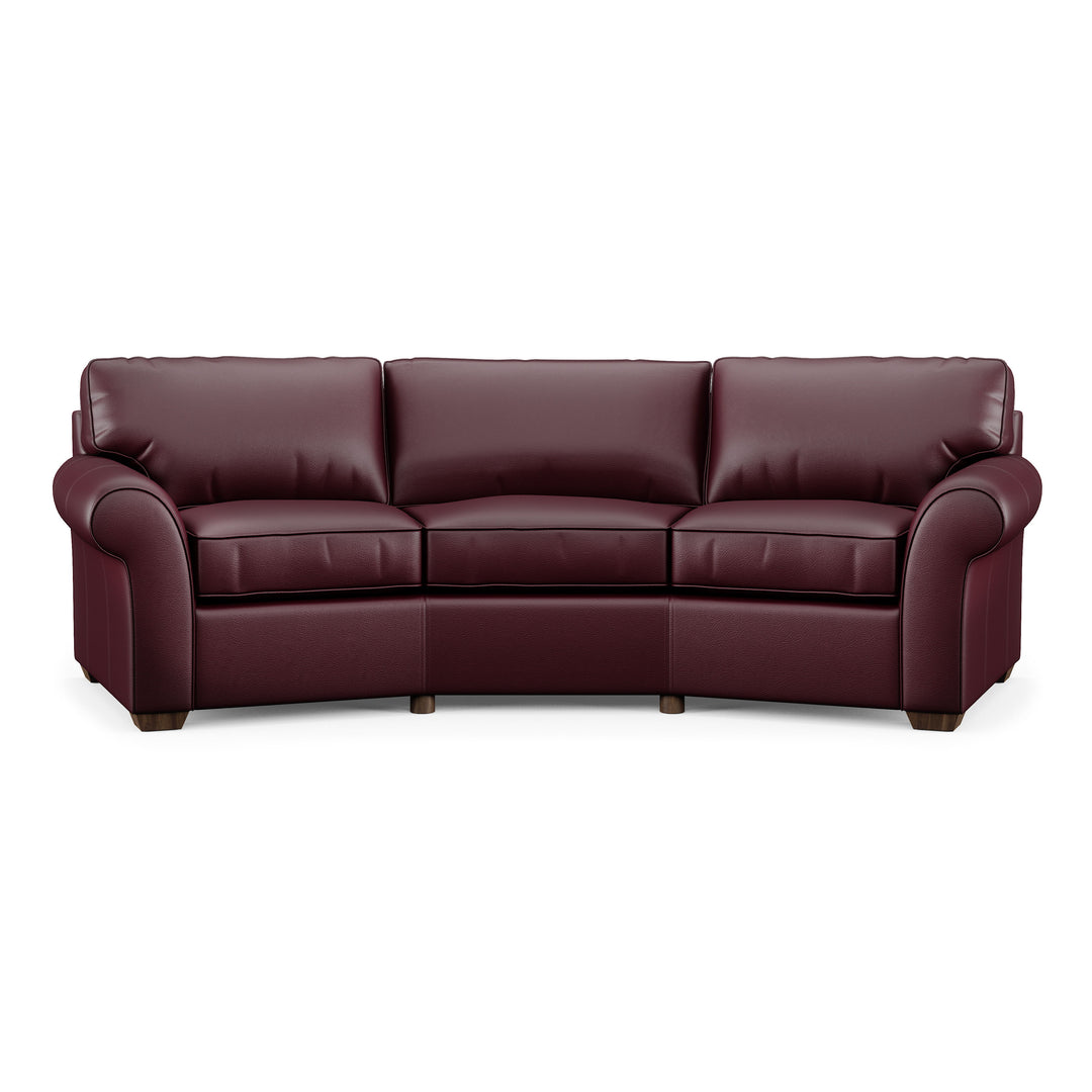 Vail  Leather Conversation Sofa  Dark Red