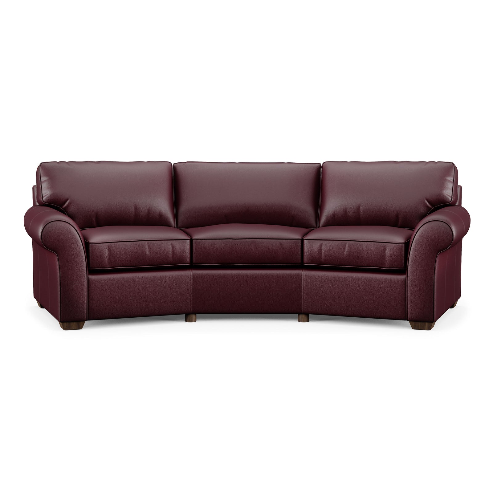 Vail  Leather Conversation Sofa  Dark Red
