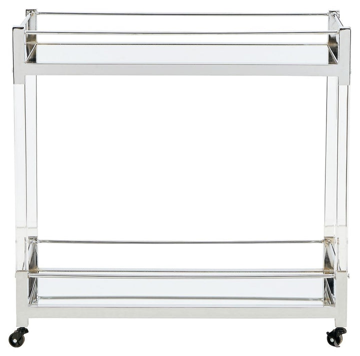 Chaseton - Bar Cart - Clear / Silver Finish