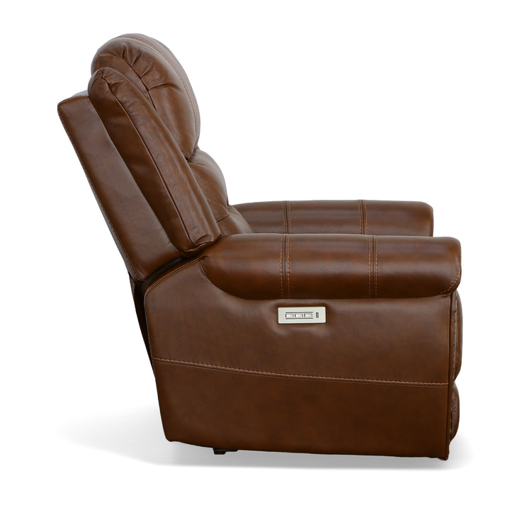 Oscar Leather Power Recliner with Power Headrest in Grizzly