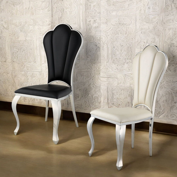 Cyrene - Synthetic Leather Side Chair Set of 2) - Beige