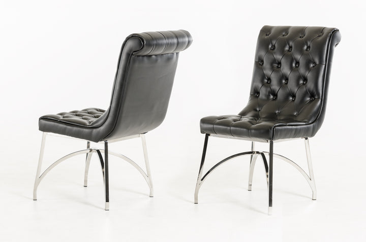 Silvie Modern Black Leatherette Dining Chair