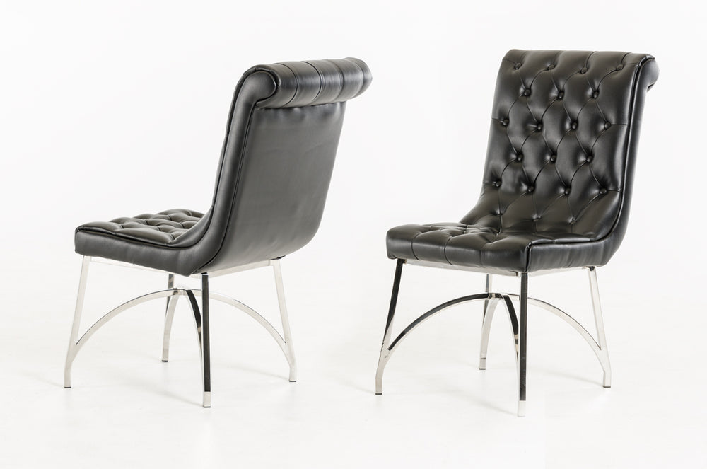 Silvie Modern Black Leatherette Dining Chair