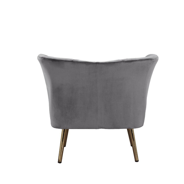 Reese - Accent Chair - Gray Velvet & Gold