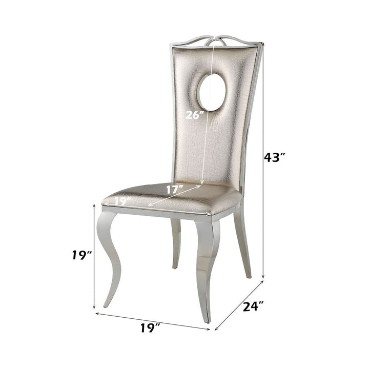 Cyrene - Side Chair Set of 2) - Beige Synthetic Leather